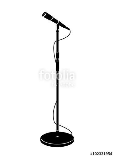 364x500 A Icon Vector Illustration Of A Stage Microphone In Silhouette