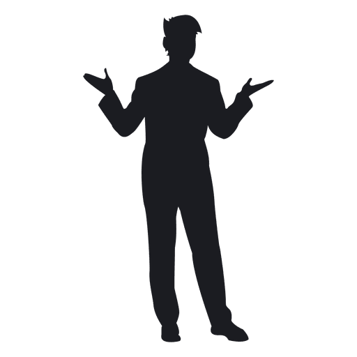 512x512 Young Man Standing Silhouette