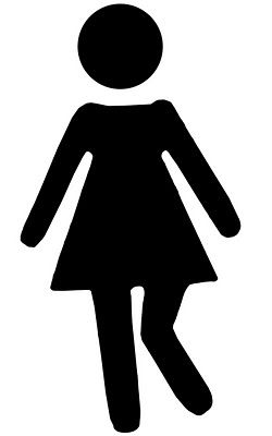 250x400 Vinyl Bathroom Stick Figure Girl, Gotta Go! Stencils