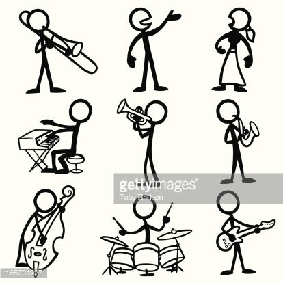 414x414 Stick Figure Playing Drums