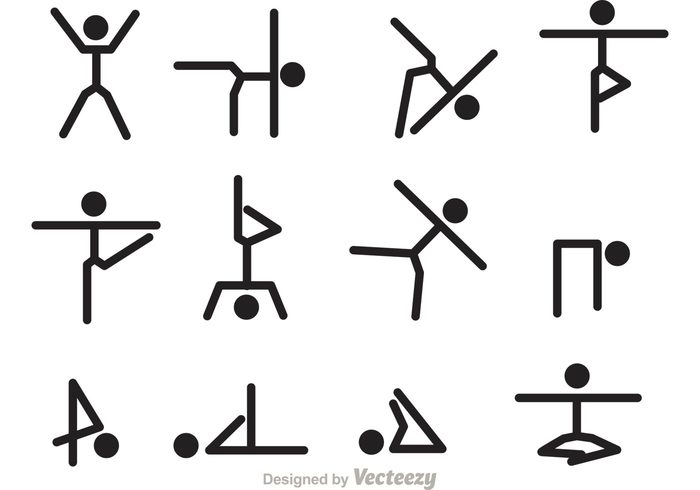 700x490 Gymnastics Stick Figure Vector Icons 147463