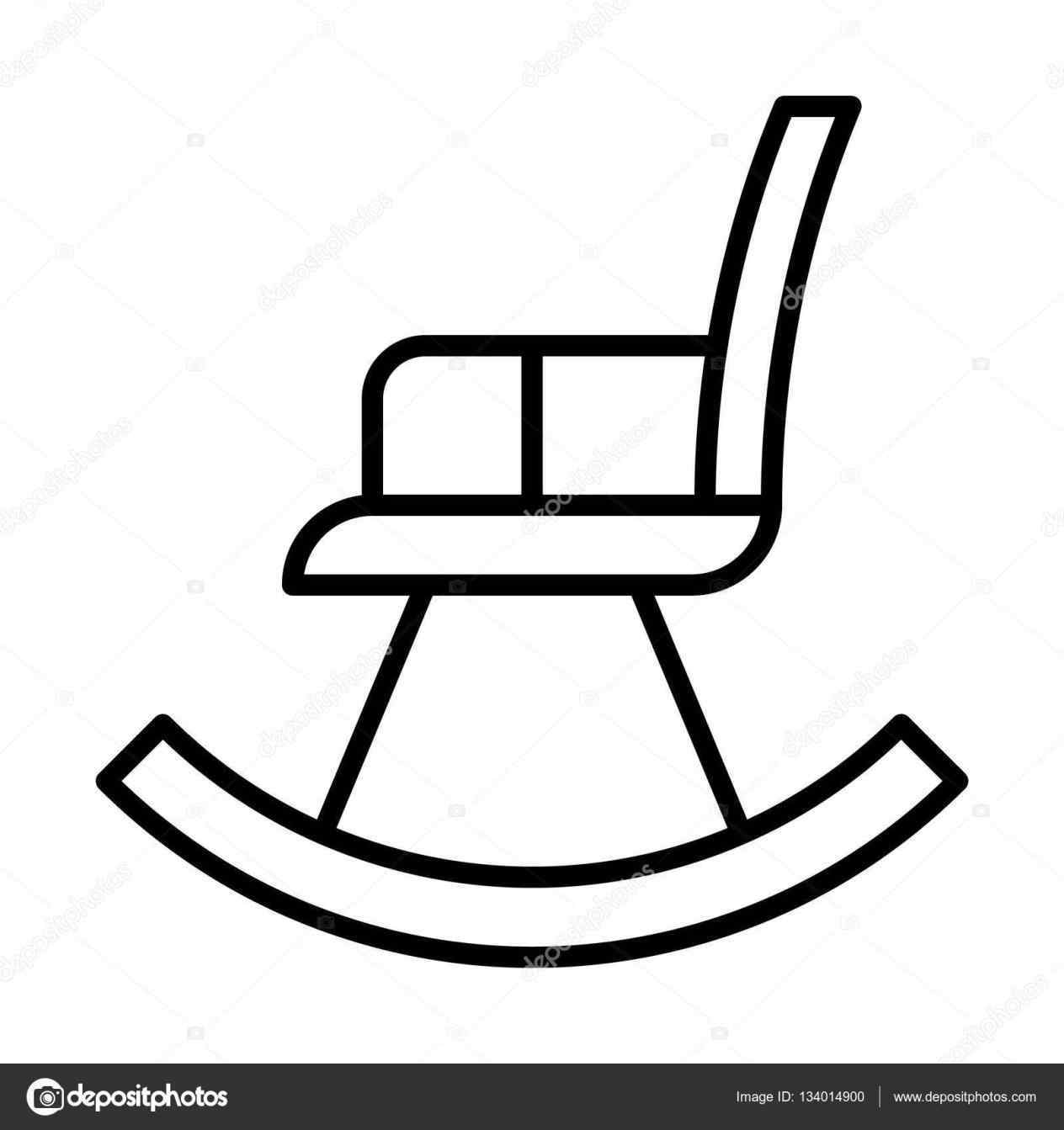 1264x1343 Shocking Black White Vector Illustration Rocking Chair Stock