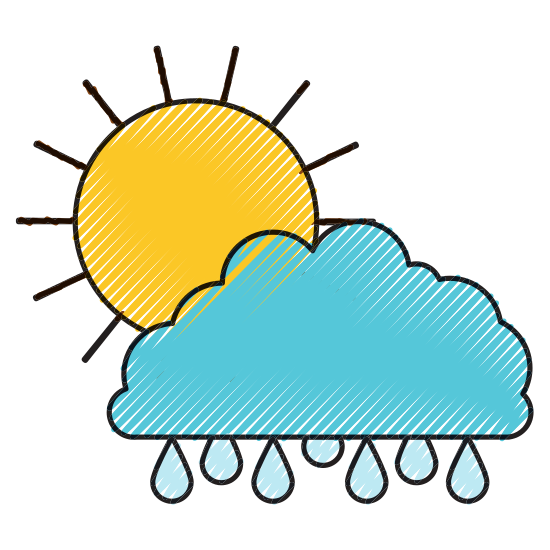 550x550 Sun And Cloud With Drops Rain Colored Crayon Silhouette