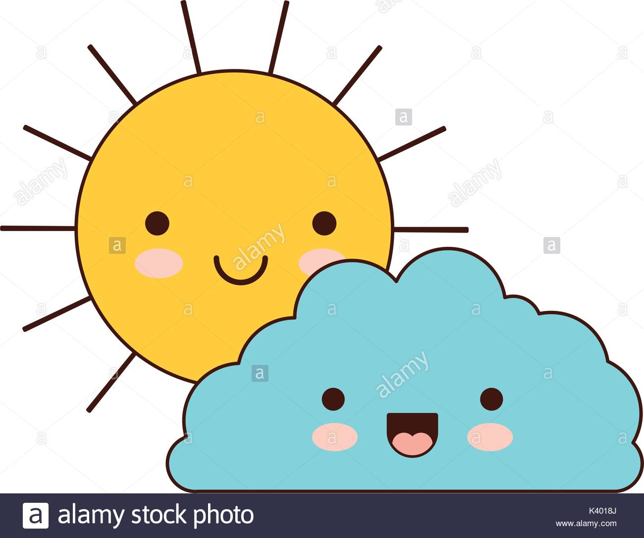 1300x1085 Sun And Cloud Colorful Kawaii Silhouette Stock Vector Art