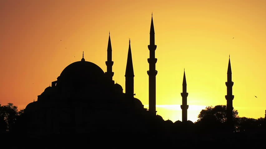 852x480 Suleymaniye Mosque Skyline In Istanbul, Turkey. Sunrise, Timelapse