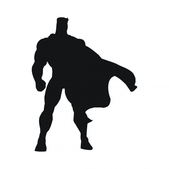650x650 Superhero Silhouette Superheroes Wall Sticker