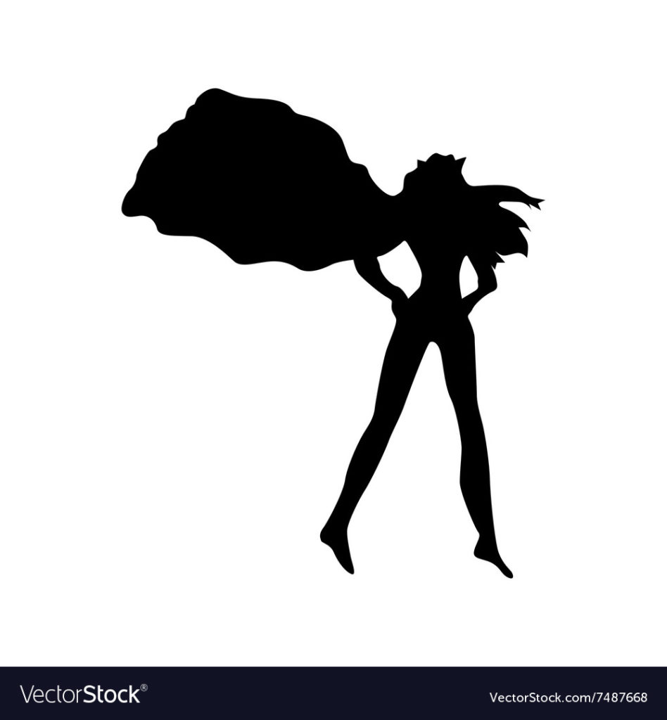 948x1024 Superhero Woman Silhouette Vector 7487668 6