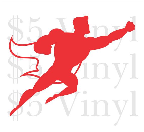 570x523 Superman Flying, Small Vinyl Car Decal, Justice League, Batman, Dc