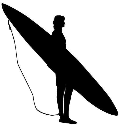 500x535 Surfer Silhouette