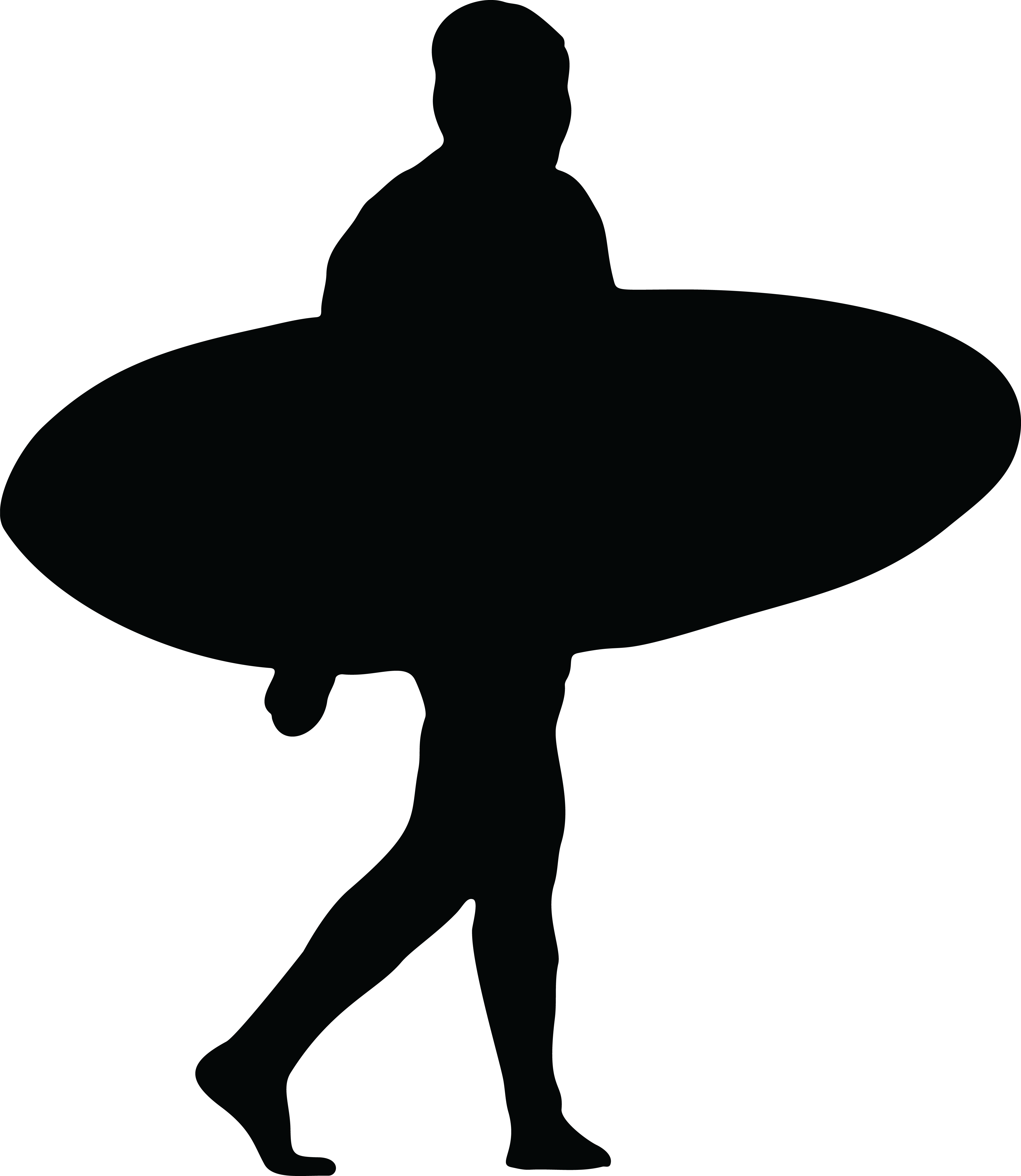 4000x4611 Free Clipart Of A Silhouetted Surfer