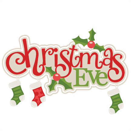 432x432 Christmas Eve Title With Stockings Svg Scrapbook Cut File Cute