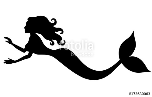 500x320 Silhouette Of Swimming Mermaid Stock Image And Royalty Free