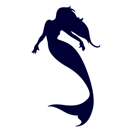 512x512 Mermaid Swimming Silhouette