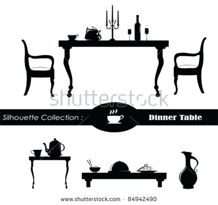 450x423 Table Silhouette Dining Room Vector Illustration Disney Silhouette