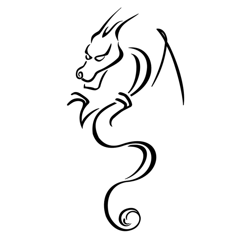 800x800 Simple Stylized Dragon Silhouette Tattoo Design