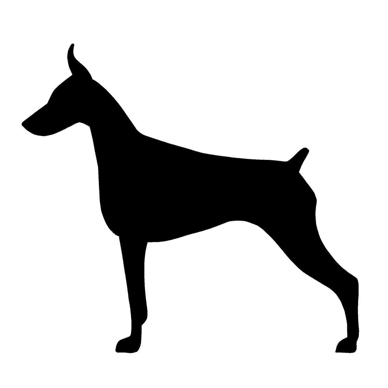 1240x1240 Nice Doberman Silhouette Tattoo Design