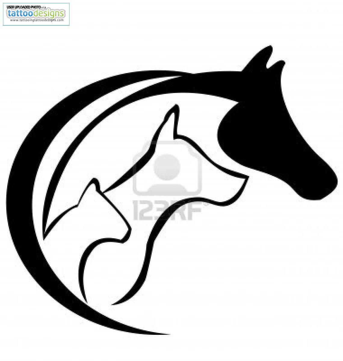 1140x1200 Cat Tattoo Designs Horse Dog And Cat Logo Silhouette Image