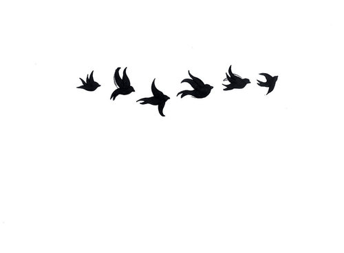 500x367 Elegant Flying Bird Silhouette Tattoo Design