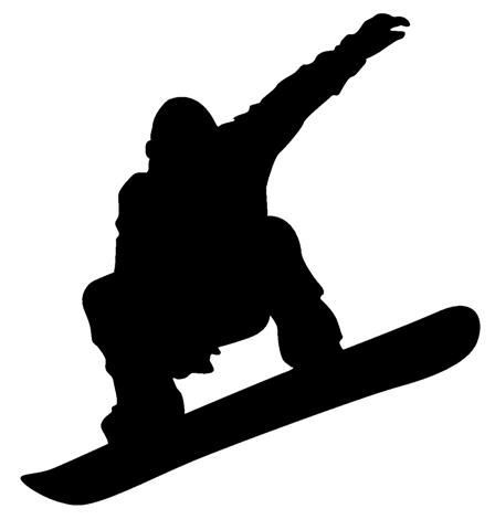 448x480 Silhouettes Of Snowboarders