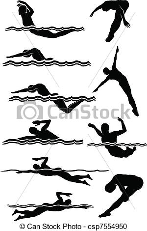 300x470 Silhouette Clipart Swimmer