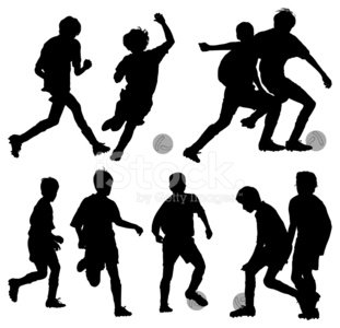 311x300 Silhouette Of Children Playing Soccer Premium Clipart