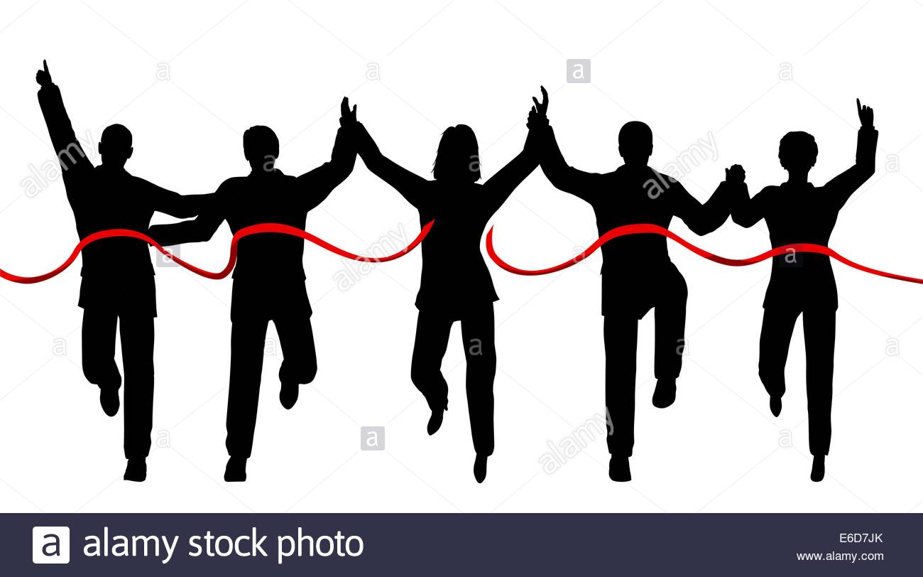 1300x812 Business Silhouette People Celebrate Success Stock Vector Images