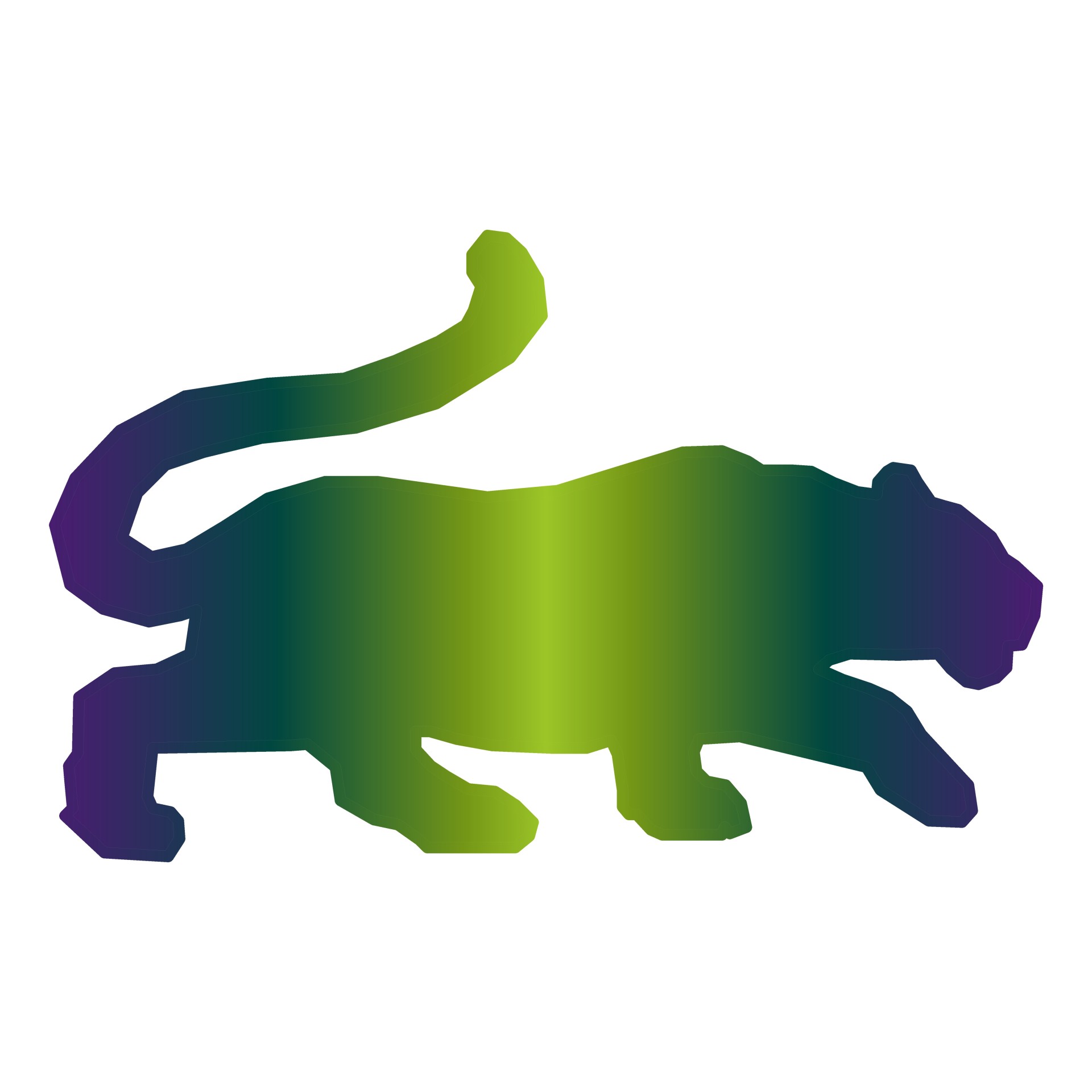 1920x1920 Tiger Green Silhouette Free Stock Photo