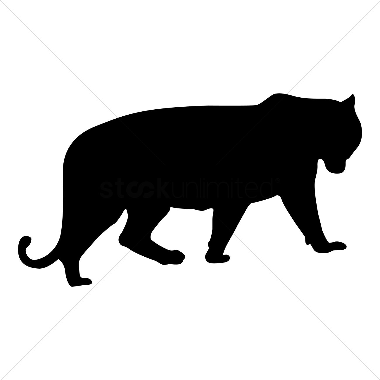 1300x1300 Silhouette Of Tiger Vector Image