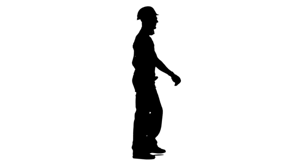 590x332 Silhouette Of Builder Goes To The Object With A Helmet And Tools
