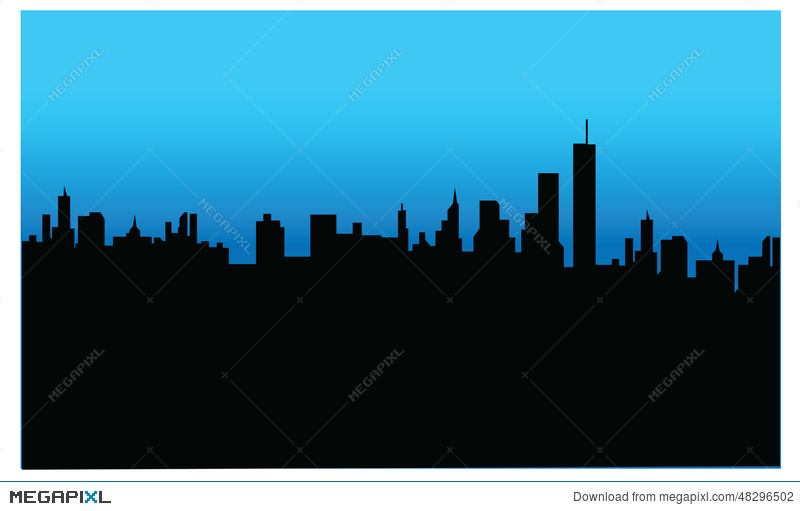 800x511 Silhouette Of Town Illustration 48296502