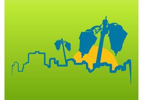 286x200 City Silhouette Free Vector Art