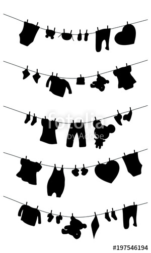 300x500 Silhouettes Of Baby Clothes Toys On A Romp Stock Image