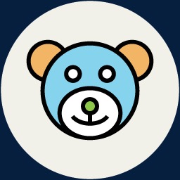 256x256 Baby Toys Vector Icon, Baby Silhouette, Painted 3d Image, Toys