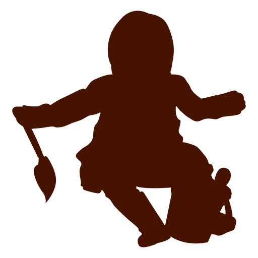 512x512 Baby Sitting With Toys Silhouette
