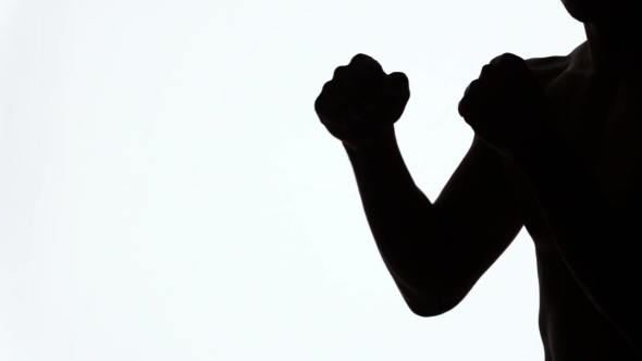 590x332 Silhouette Of A Sporting Young Man During Training On Fights