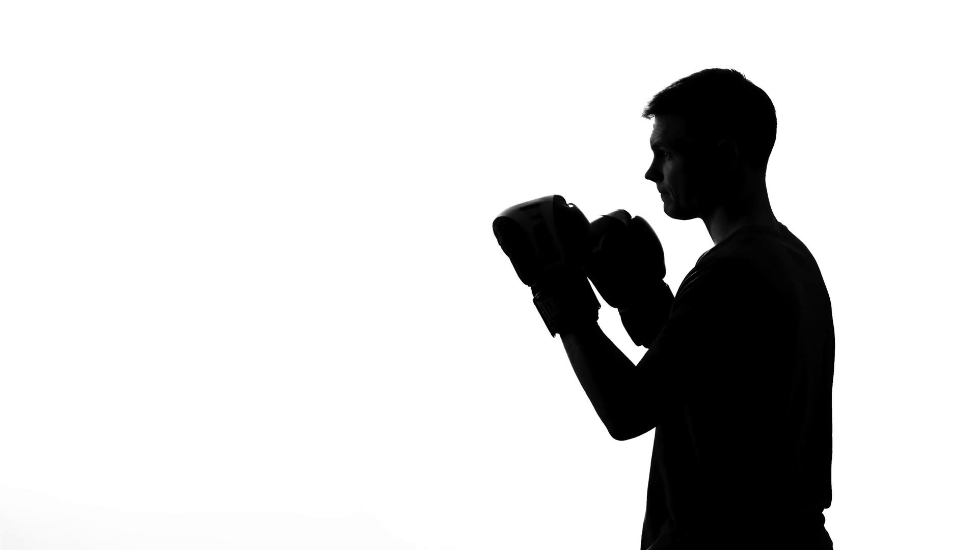 1920x1080 Silhouette Of Sportsman Training, Shadow Boxing, Practicing