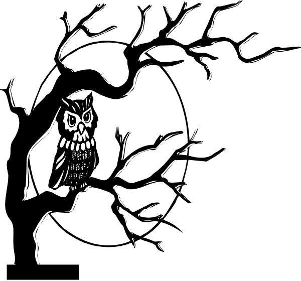 600x560 Owl In Tree Silhouette Clip Art