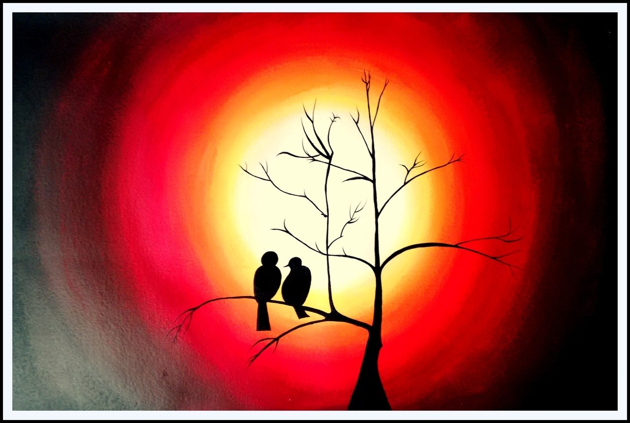 1280x860 Buy Beautiful Bird Silhouette Handmade Painting By Ashish Amrita