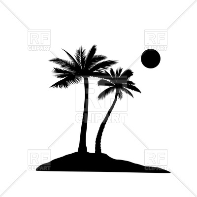 400x400 Palm Tree Silhouette Royalty Free Vector Clip Art Image