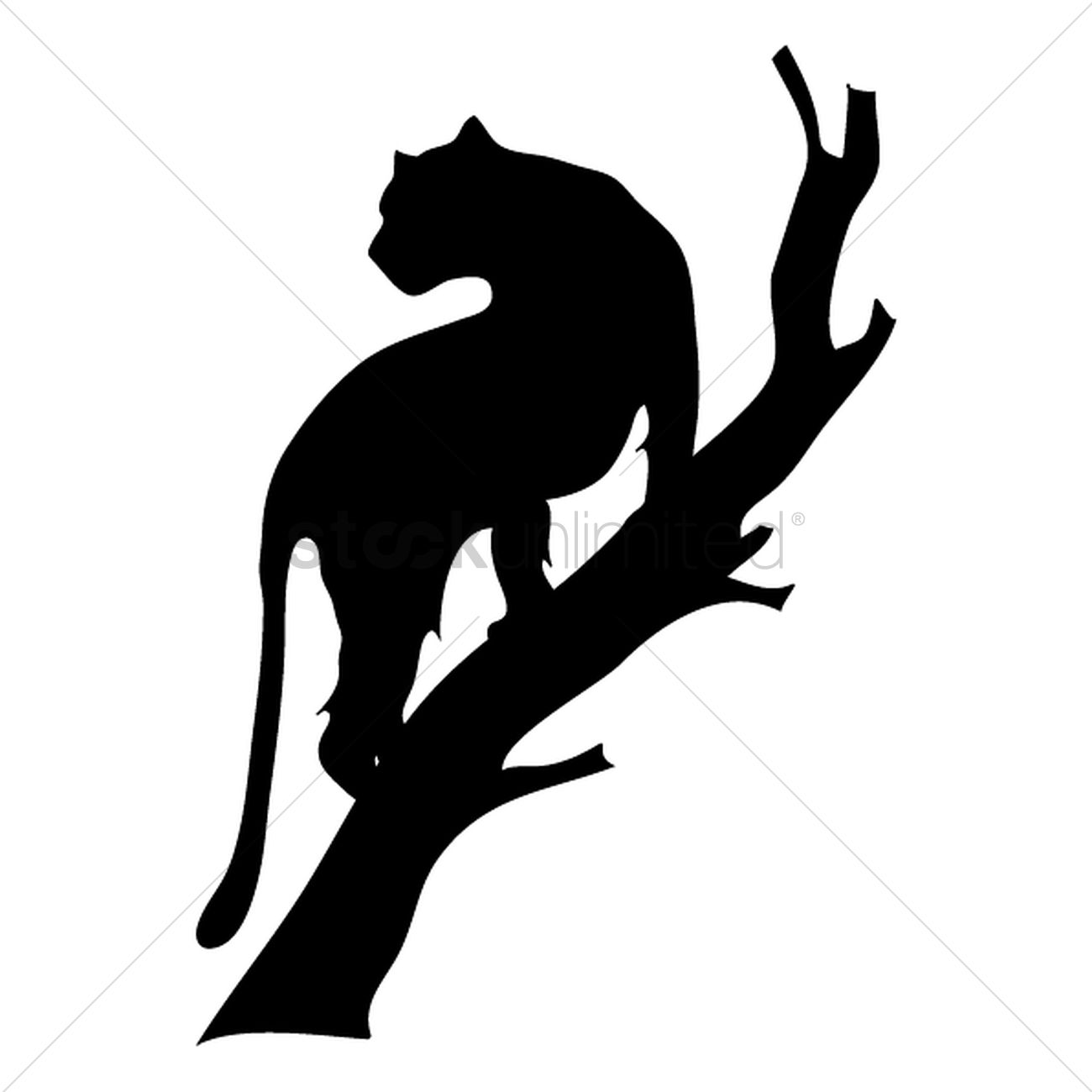 1300x1300 Silhouette Of Tiger On Tree Vector Image