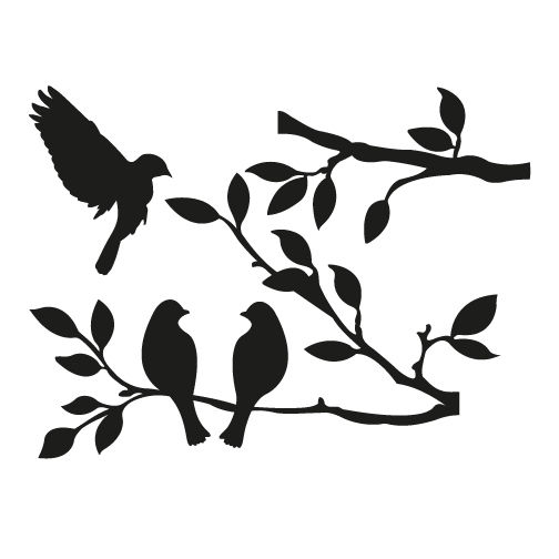 504x504 Birds On Tree Vinyl Wall Sticker Decal Livingroom Children Nursery