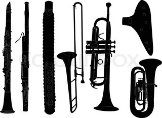 320x232 Set Of Different Stringed, Wind And Percussion Instruments Stock
