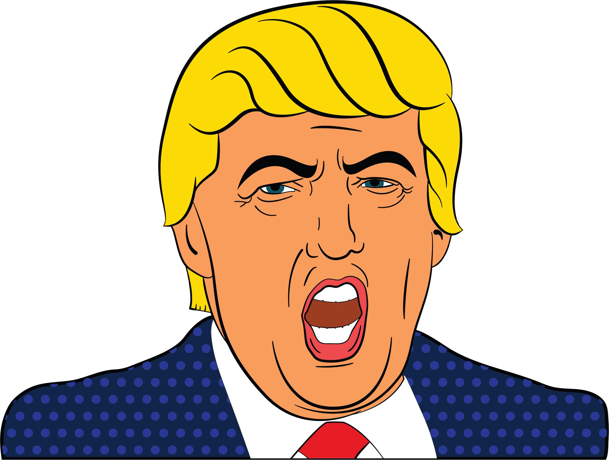 2303x1742 Donald Trump Cartoon 2 Icons Png