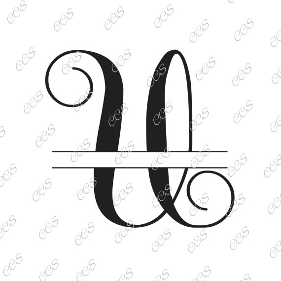 570x570 Digital Cut File, Split Vine Letters