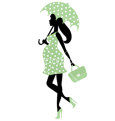 380x400 Silhouette With Umbrella Clipart