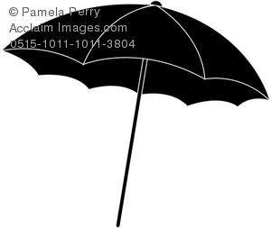 300x253 Art Image Of A Beach Umbrella Silhouette