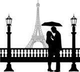 160x143 Romantic Couple In New York Under Umbrella Silhouette Stock Image