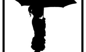 290x175 30 Lovely Couple Under Umbrella Silhouette Painting