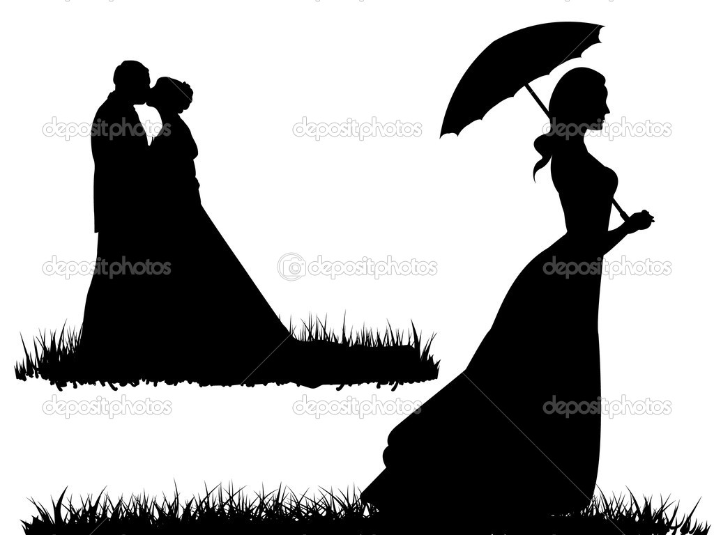 1024x768 Umbrella Silhouette Couple