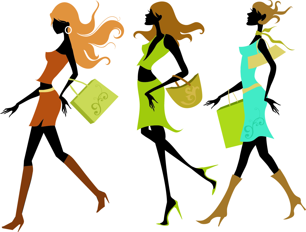 1282x971 Fashion Shopping Girl Vector Free Vector 4vector